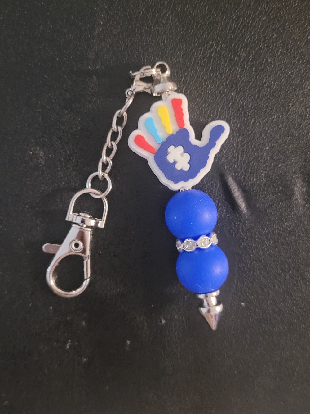 Handmade Autism Handprint  Keychain